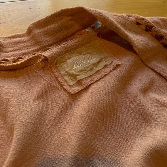 Aya Sacred Wear Boho Kimono Cover Wide Sleeve Cape Tassel Organic Sustainable - Picture 4 of 8